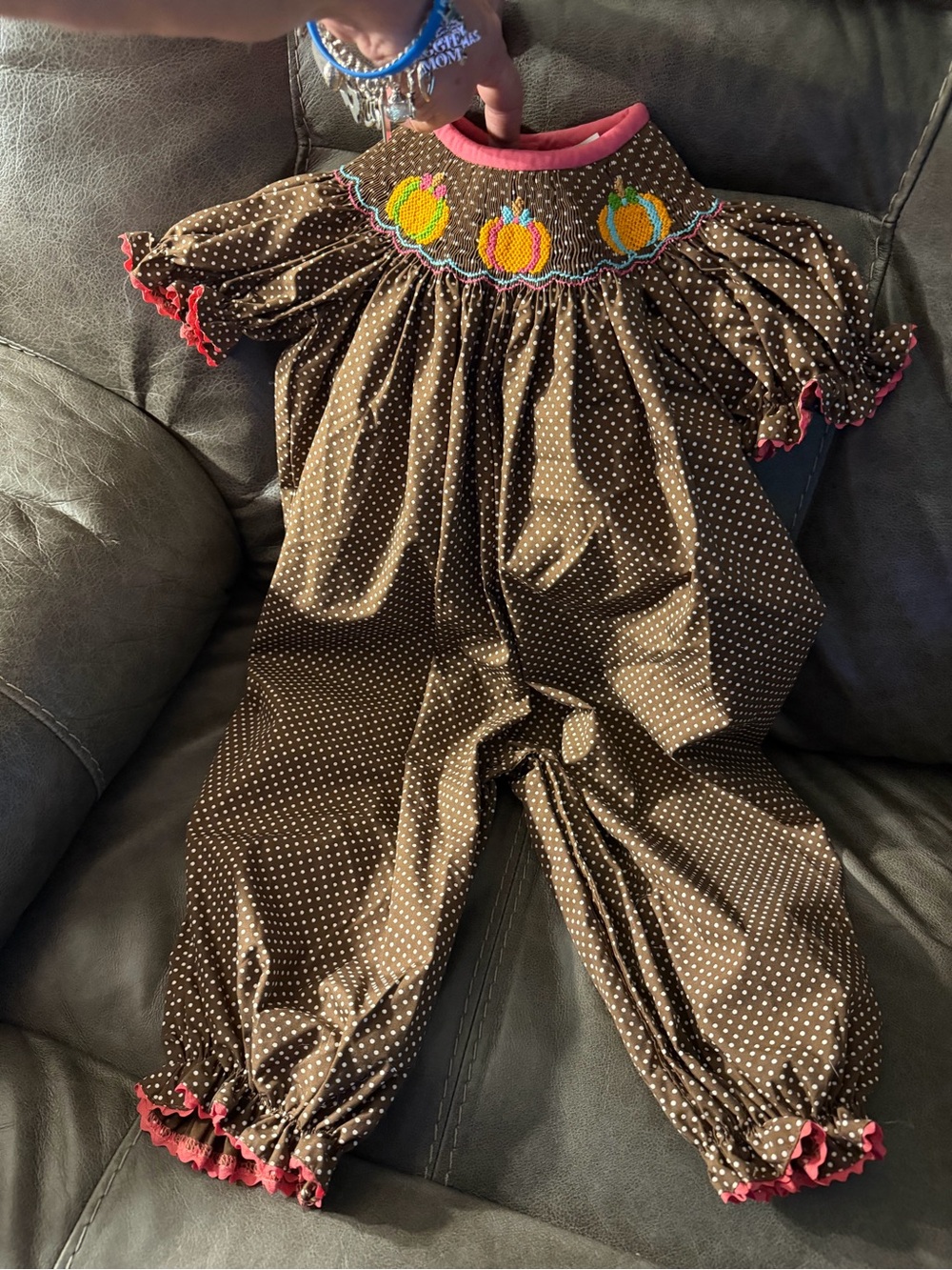 Fall Smocked Toddler Romper